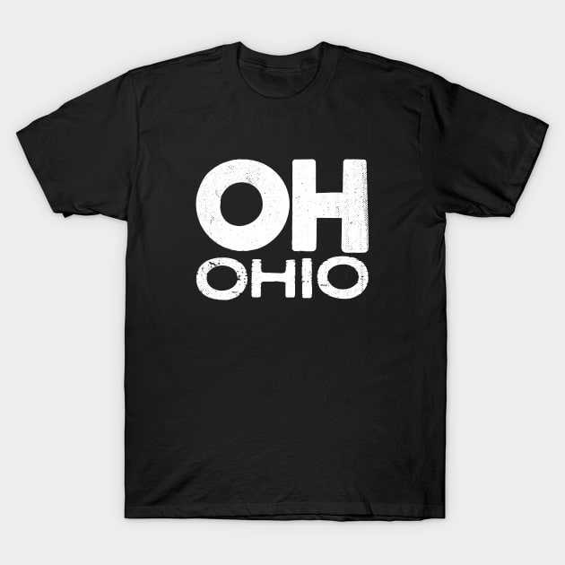 OH Ohio Vintage State Typography T-Shirt by Commykaze